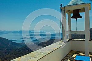 Panoramic view on the island of Lefkas in Greece