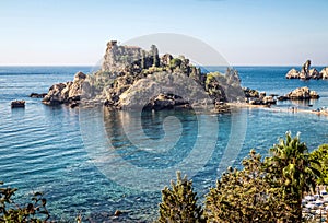 Panoramic view of Isola Bella (Beautiful island): small island n