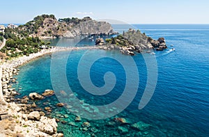 Panoramic view of Isola Bella, Taormina