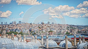 Panoramic view of Istanbul from Suleymaniye Mosque, Turkey