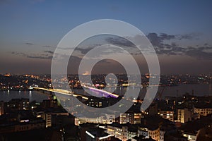 Panoramic View Istanbul Turkey Sunset