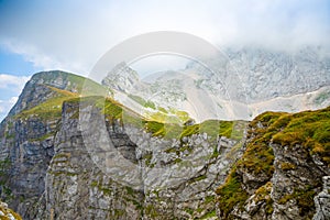 Panoramic view of Itaian Alps from Mangart saddle, Slovenia