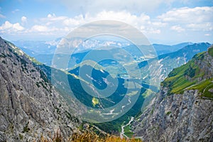 Panoramic view of Itaian Alps from Mangart saddle, Slovenia