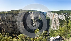 Panoramic view of Itaimbezinho Canyon at Aparados da Serra National Park - Cambara do Sul, Rio Grande do Sul, Brazil photo