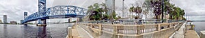 Panoramic view of Jacksonville bridge and skyline, Florida