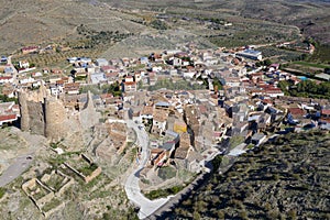 Panoramic view of Jarque de Moncayo, Aragon. Spain View from the back of the Castle