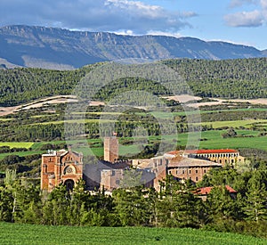 Panoramic view at Javier Castle and basilica complex and Spirituality Center Jesuits in Spanish Navarra photo