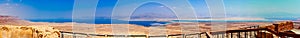 Panoramic view of the Judaean Desert, Dead Sea and Jordan Hills - Israel