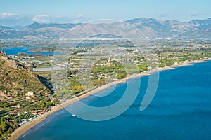 Panoramic view from Jupiter Anxur Temple in Terracina, province of Latina, Lazio, central Italy.