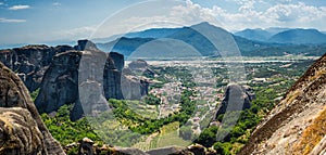 View of Kalabaka from Meteora monastery, Greece
