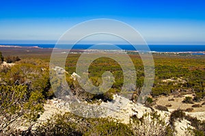 Panoramic view of Kalbarri Town and the Indian Ocean, Western Australia