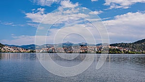 Panoramic view of Kastoria town and Orestias Lake