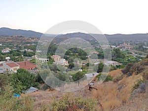 Panoramic view of Kato Pyrgos village in Cyprus Island