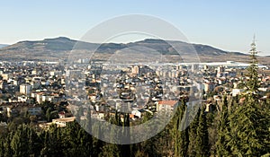 Panoramic view of Kavadarci, Macedonia. Tikvesh wine region.