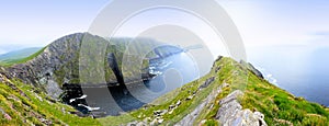 Kerry Cliffs of Portmagee panorama, Skellig Ring drive, Ireland photo