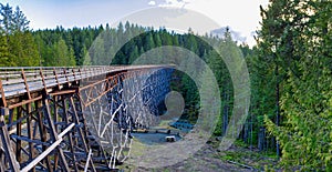 Panoramic view of Kinsol Trestle railroad bridge in Vancouver Is photo
