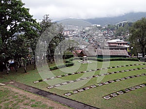 Panoramic view of Kohima town, Nagaland from world war symmetry