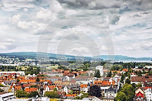 Panoramic view of Konstanz city from munster.Baden-wuerttemberg region.Germany