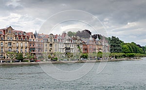 Panoramic view of Konstanz (Constance) on Bodensee Lake