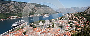 Panoramic view of Kotor bay, Montenegro