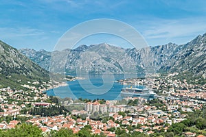 Panoramic view of Kotor bay, Montenegro