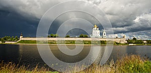 Panoramic view of the kremlin in pskov russia