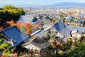 Panoramic view of Kyoto as seen from Enkoji Temple