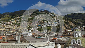 Panoramic view of La Colmena neighborhood near the historic center of Quito photo