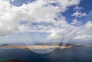 Panoramic view of La Graciosa Islamd from Lanzarote