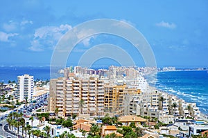 Panoramic view of La Manga del Mar Menor, Spain