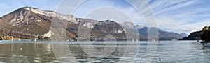 Panoramic view on lake Annecy