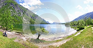 Panoramic view of Lake Bohinj, Slovenia