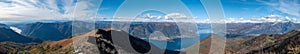 Panoramic view of Lake Como, Aerial view, Autumn