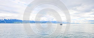 Panoramic view of Lake GenevaDesign for background, backdrop, template, wallpaper, screen, space.