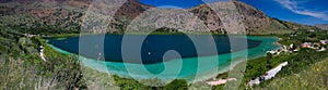 Panoramic view of lake Kourna, Crete