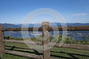 Panoramic view of Lake Maggiore Luino from the panoramic point of Piancavallo - Verbania