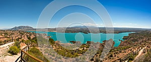 Panoramic view of Lake Negratin in HDR