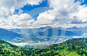 Panoramic view on lake Tegernsee in Bavaria - Germany