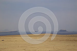 panoramic view Landscape in Paracas National Park Reserve, Pisco, Peru