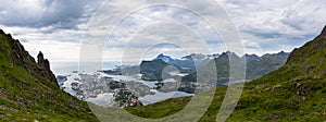 Panoramic view of the landscape surroundings of Svolvaer