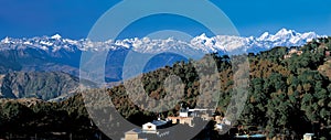 Panoramic view of Langtang Range as seen from Nagarkot, Nepal