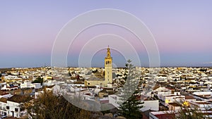 Panoramic View of Lebrija in the Spanish Province of Seville Blue Hour photo