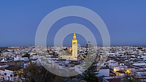 Panoramic View of Lebrija in the Spanish Province of Seville Blue Hour photo