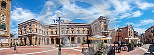 Panoramic view of Leopardi Square in Recanati