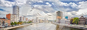 Panoramic view of Liege, a city on the banks of the Meuse river