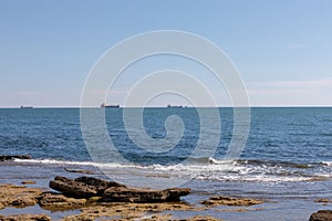 Panoramic view of Ligurian sea from Terrazza Mascagni