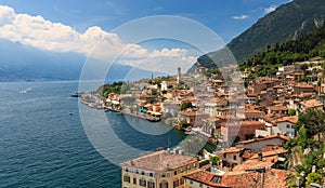 Panoramic view of Limone sul Garda, Italy