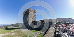 Panoramic view at the Linhares da Beira Castle, on Linhares da Beira village downtown, Viseu, Portugal