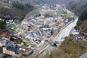 A panoramic view little village of Vianden, Luxembourg