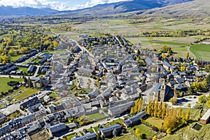 Panoramic view of Llivia, a small Spanish enclave within the territory of France